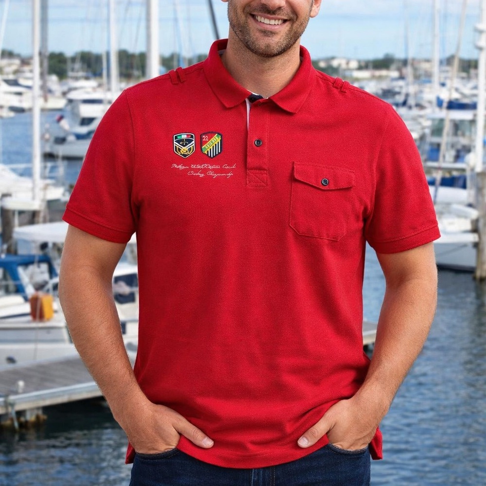 Gioberti Yacht Club‎ Red Polo Shirt XXL Nautical Sailing Nautical Preppy